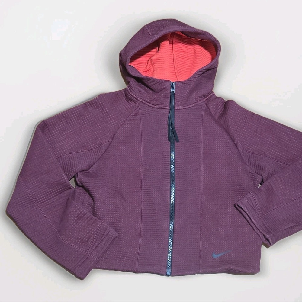 Nike Tech Fleece Full Zip Hoodie Womens Size S Burgundy Engineered Zip Jacket - Picture 4 of 12